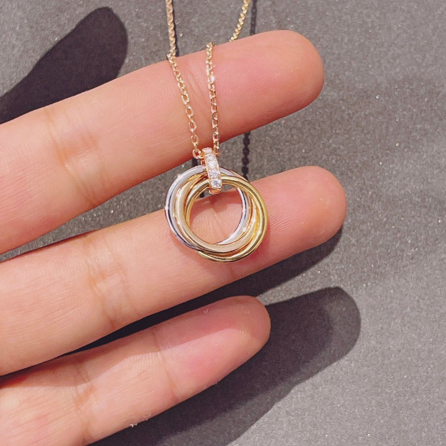 [Lumi Jewels]COLLIER TRINITY OR DIAMANTS