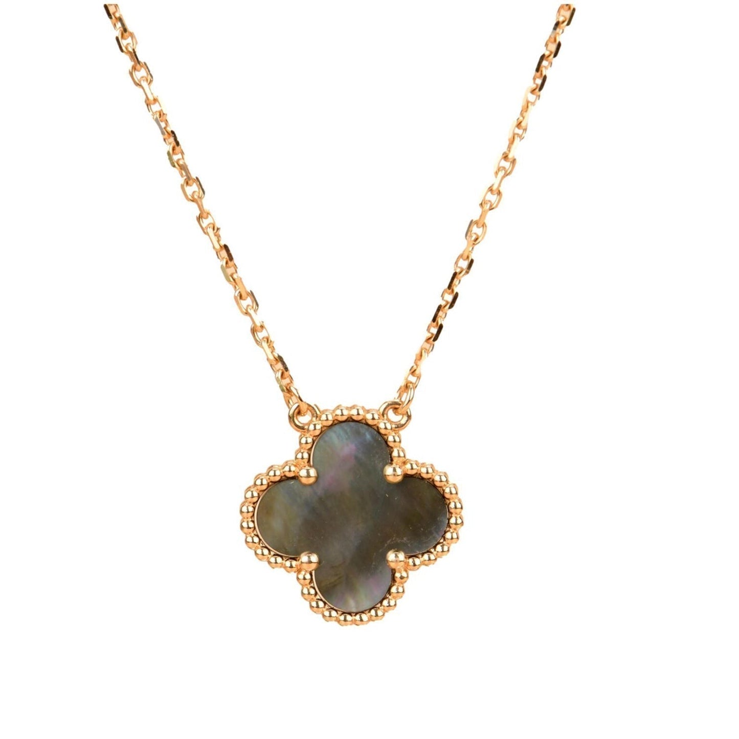 [Lumi Jewels] COLLIER TRÈFLE 15 MM NACRE GRISE