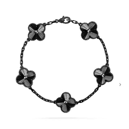 [Lumi Jewels]BRACELET CLOVER 5 MOTIFS NOIRS