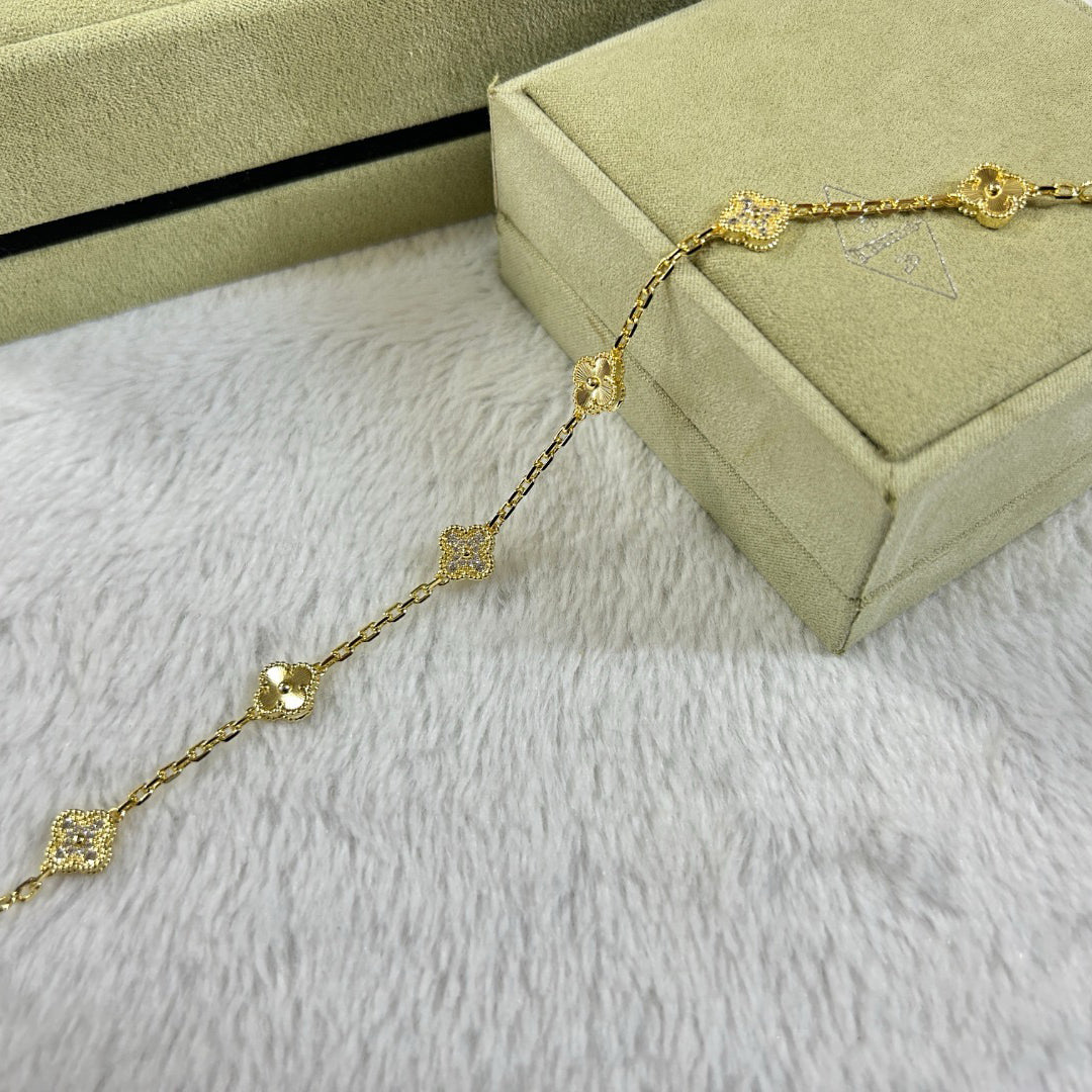 [Lumi Jewels]CLOVER 6 MOTIF DIAMOND LASER BRACELET