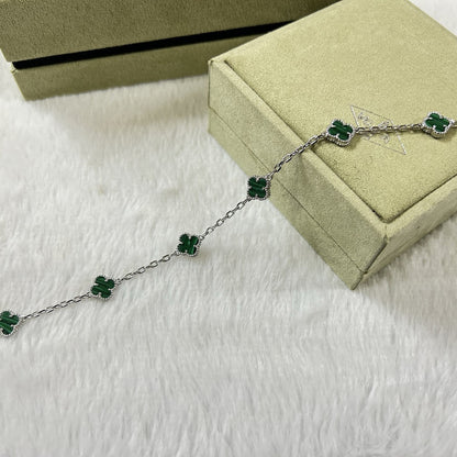 [Lumi Jewels]CLOVER 6 MOTIF MALACHITE BRACELET