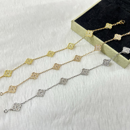[Lumi Jewels]CLOVER 6 MOTIF DIAMOND BRACELET