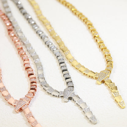 [Lumi Jewelry]Serpenti Viper Necklace Semi‑pavé