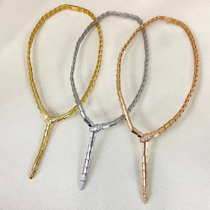 [Lumi Jewelry]Serpenti Viper Necklace Pavé‑encrusted snake head & tail