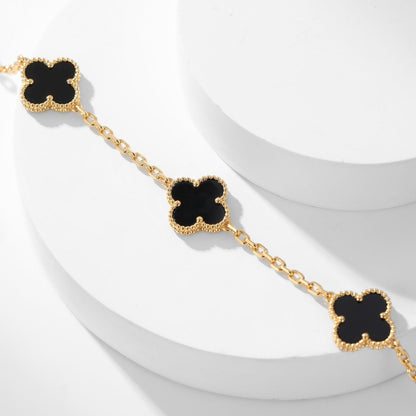 [Lumi Jewels]CLOVERS THE 10-MOTIFS ONYX NECKLACE