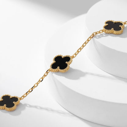[Lumi Jewels]CLOVERS THE 10-MOTIFS ONYX NECKLACE