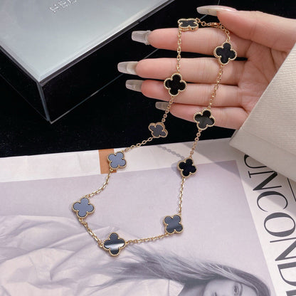 [Lumi Jewels]CLOVERS THE 10-MOTIFS ONYX NECKLACE