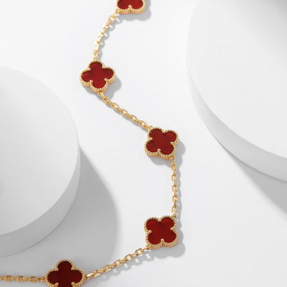 [Lumi Jewels]CLOVERS THE  10-MOTIFS CARNELIAN NECKLACE