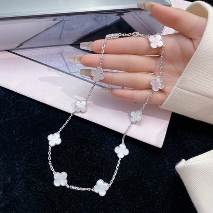 [Lumi Jewels]CLOVERS THE 10-MOTIFS WHITE MOTHER OF PEARL NECKLACE