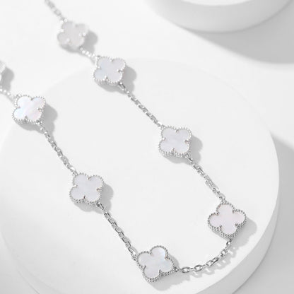 [Lumi Jewels]CLOVERS THE 10-MOTIFS WHITE MOTHER OF PEARL NECKLACE