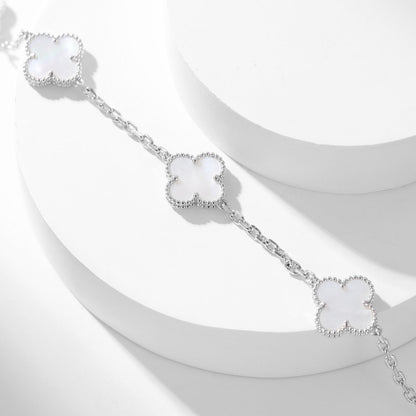 [Lumi Jewels]CLOVERS THE 10-MOTIFS WHITE MOTHER OF PEARL NECKLACE