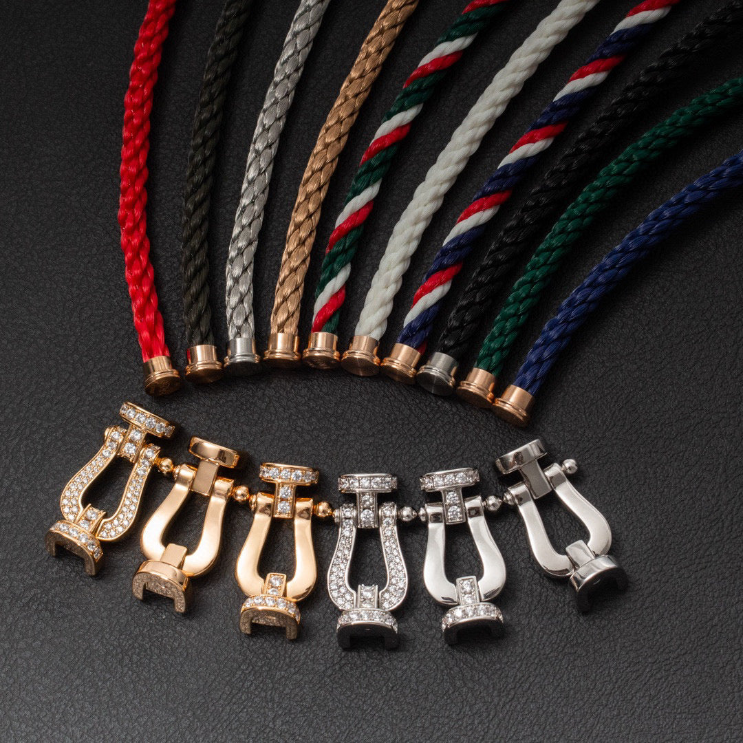[Lumi Jewels]BRACELET GRAND FER À CHEVAL SEMI-DIAMANTS ARGENTÉ