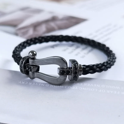 [Lumi Jewels]BRACELET SAMURAI NOIR EN FER À CHEVAL GRANDE SÉRIE FORCE