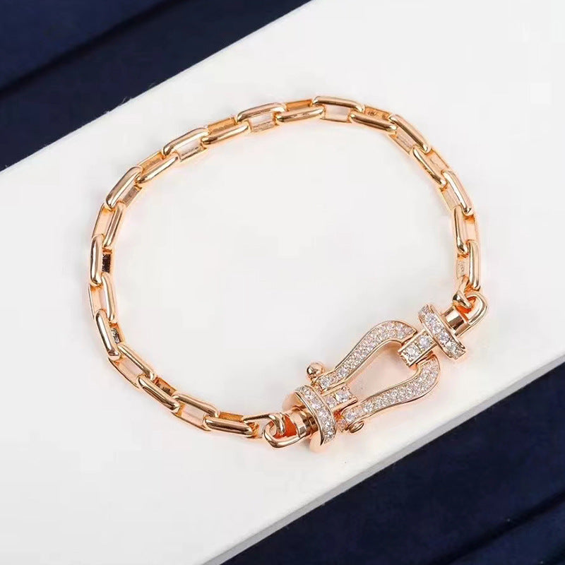 [Lumi Jewels]FORCE LARGE HORSESHOE CLASP  METAL BRACELET