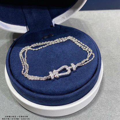 [Lumi Jewels]BRACELET CORDE CHAÎNE EN DIAMANT PETIT FER À CHEVAL FORCE