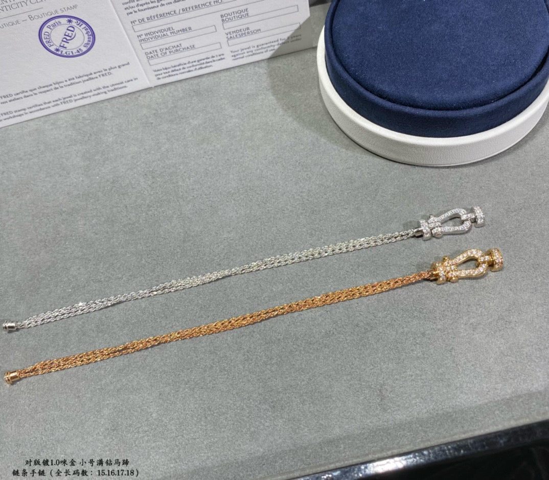 [Lumi Jewels]BRACELET CORDE CHAÎNE EN DIAMANT PETIT FER À CHEVAL FORCE
