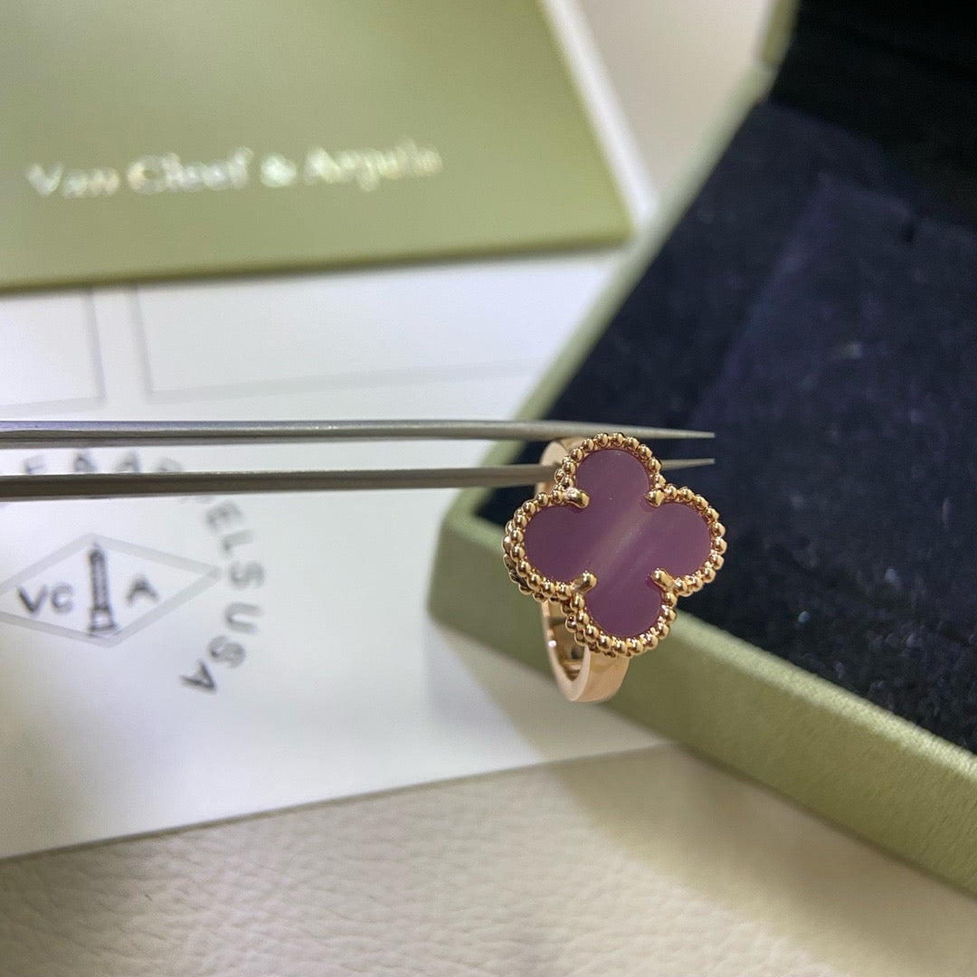 [Lumi Jewels]BAGUE TRÈFLE VIOLET POURPRE