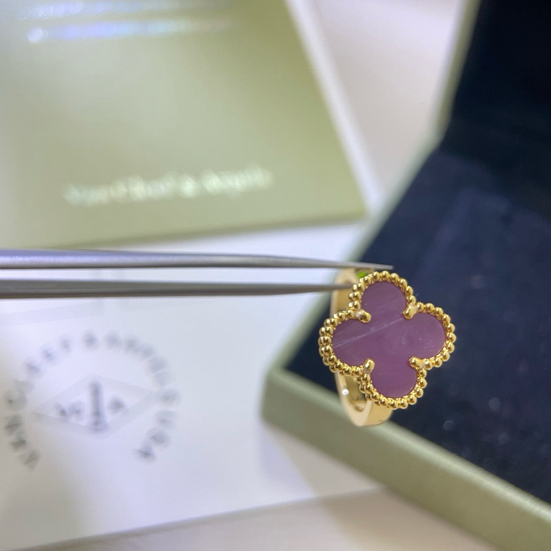 [Lumi Jewels]BAGUE TRÈFLE VIOLET POURPRE