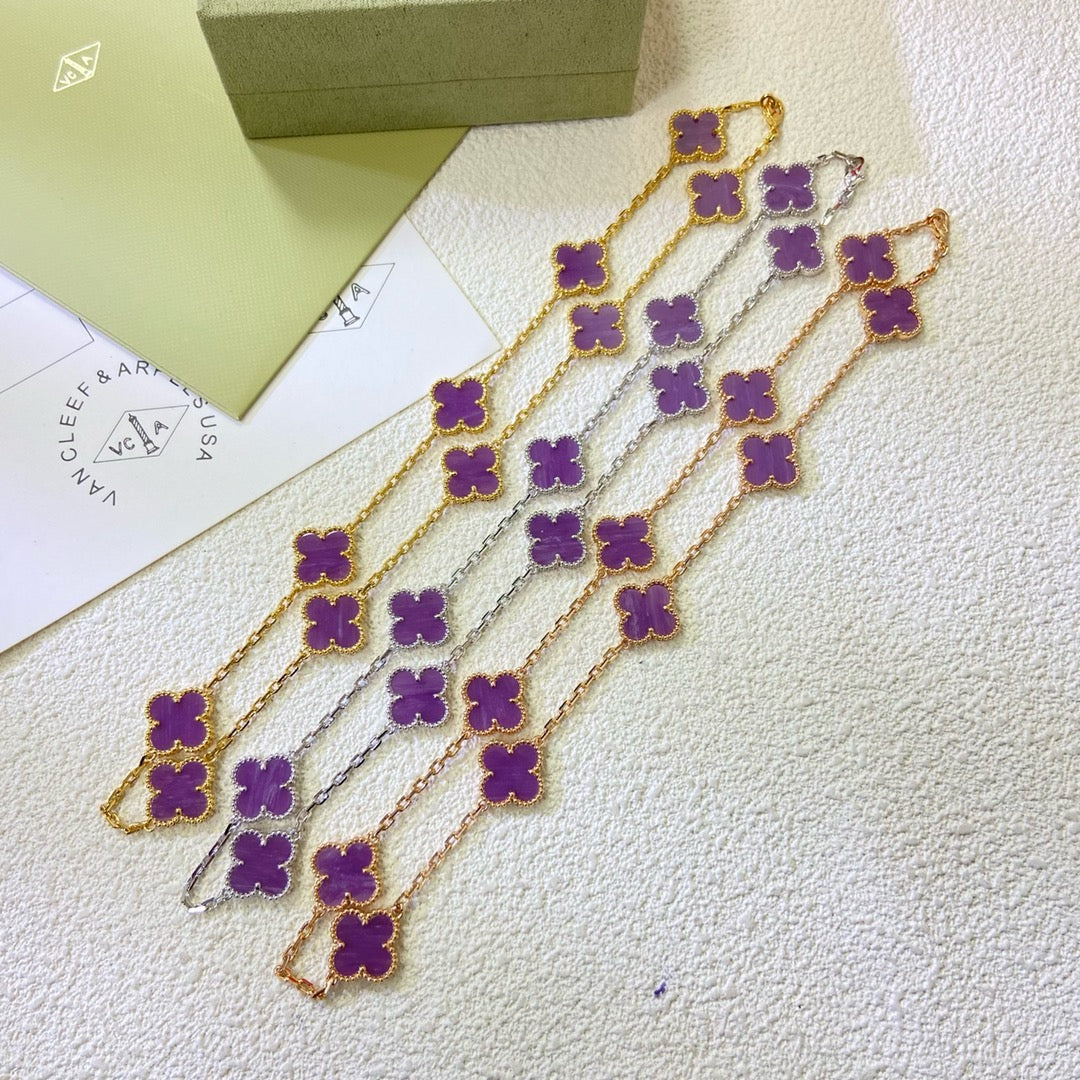 [Lumi Jewels]CLOVER 10 MOTIFS  PURPLE VIOLET  NECKLACE