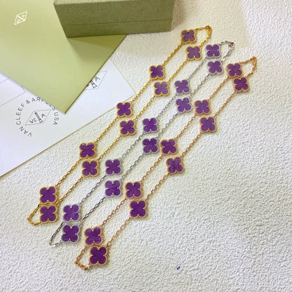 [Lumi Jewels]CLOVER 10 MOTIFS  PURPLE VIOLET  NECKLACE