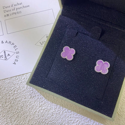 [Lumi Jewels]CLOVER MINI 9,5MM BOUCLES D'OREILLES VIOLET POURPRE