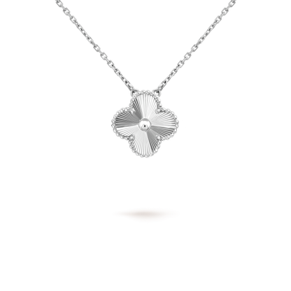 [Lumi Jewels]COLLIER TRÈFLE 15 MM LASER ARGENTÉ
