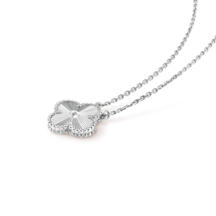 [Lumi Jewels]COLLIER TRÈFLE 15 MM LASER ARGENTÉ