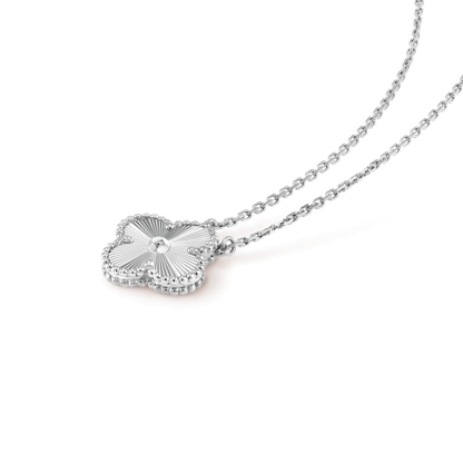 [Lumi Jewels]COLLIER TRÈFLE 15 MM LASER ARGENTÉ