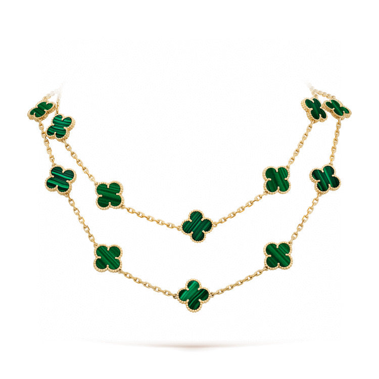 [Lumi Jewels]TRÈFLE 20 MOTIFS MALACHITE OR