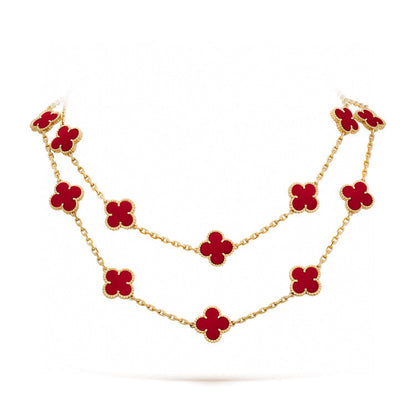 [Lumi Jewels]COLLIER TRÈFLE 20 MOTIFS CORNALINE