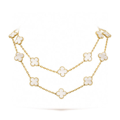 [Lumi Jewels]COLLIER TRÈFLE 20 MOTIFS NACRE BLANCHE
