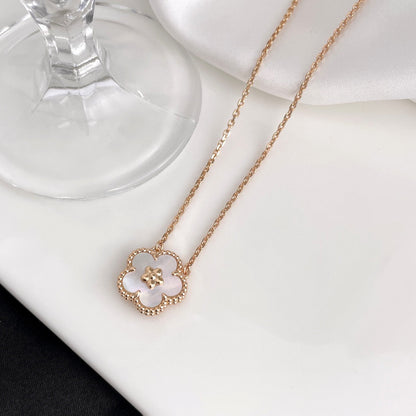 [Lumi Jewels]COLLIER FLEUR DE PRUNIER EN NACRE BLANCHE LUCKY