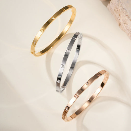 [Lumi Jewelry]LOVE BRACELET 3.65MM 6 DIAMONDS