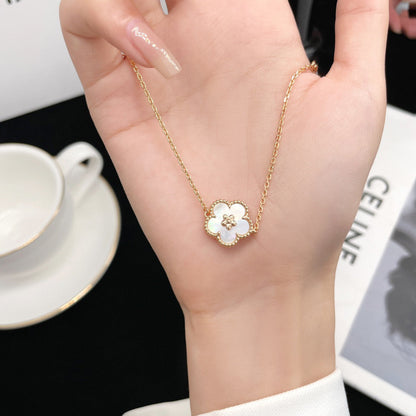 [Lumi Jewels]BRACELET BLANC MOP FLEUR DE PRUNIER PORTE-BONHEUR