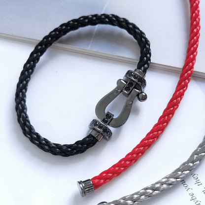 [Lumi Jewels]BRACELET SAMURAI NOIR EN FER À CHEVAL GRANDE SÉRIE FORCE