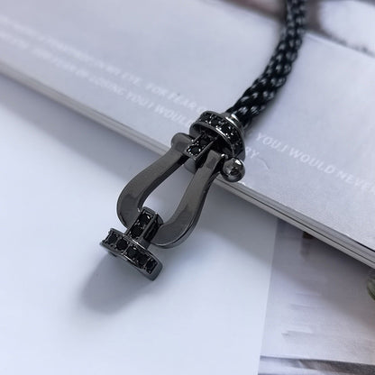 [Lumi Jewels]BRACELET SAMURAI NOIR EN FER À CHEVAL GRANDE SÉRIE FORCE