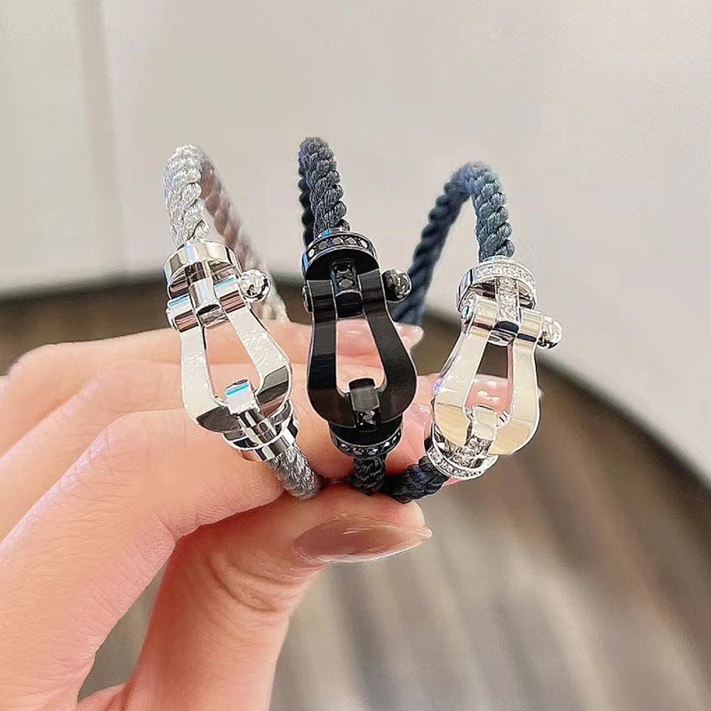 [Lumi Jewels]BRACELET GRAND FER À CHEVAL SEMI-DIAMANT OR