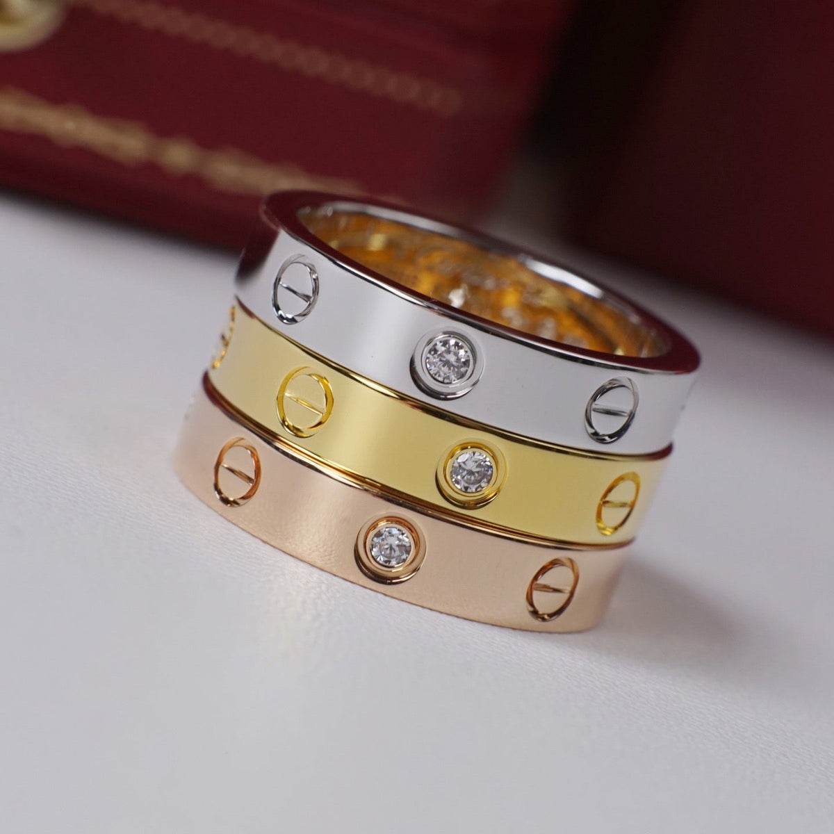 [Lumi Jewelry]LOVE 4MM 1 DIAMOND RING