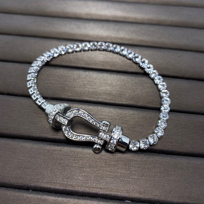 [Lumi Jewels]FORCE  LARGE HORSESHOE FULL DIAMOND TENNIS BRACELET