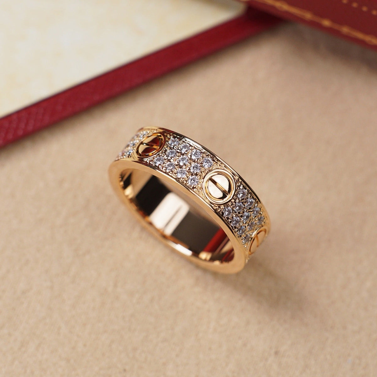 [Lumi Jewelry]LOVE RING 5.5MM DIAMONDS PAVED