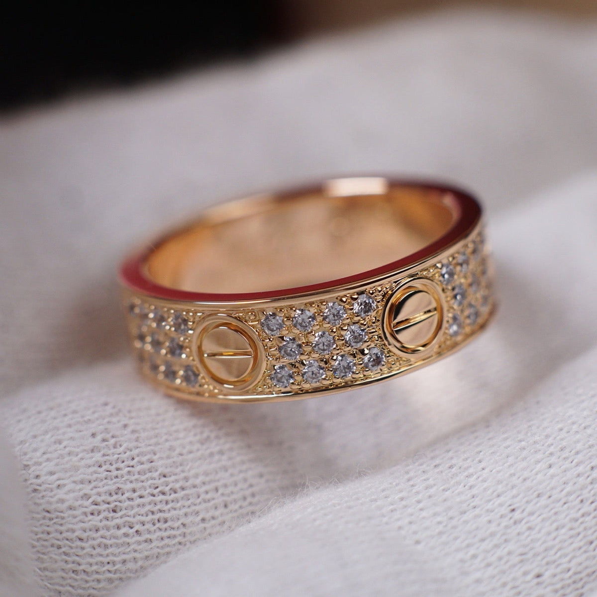 [Lumi Jewelry]LOVE RING 5.5MM DIAMONDS PAVED