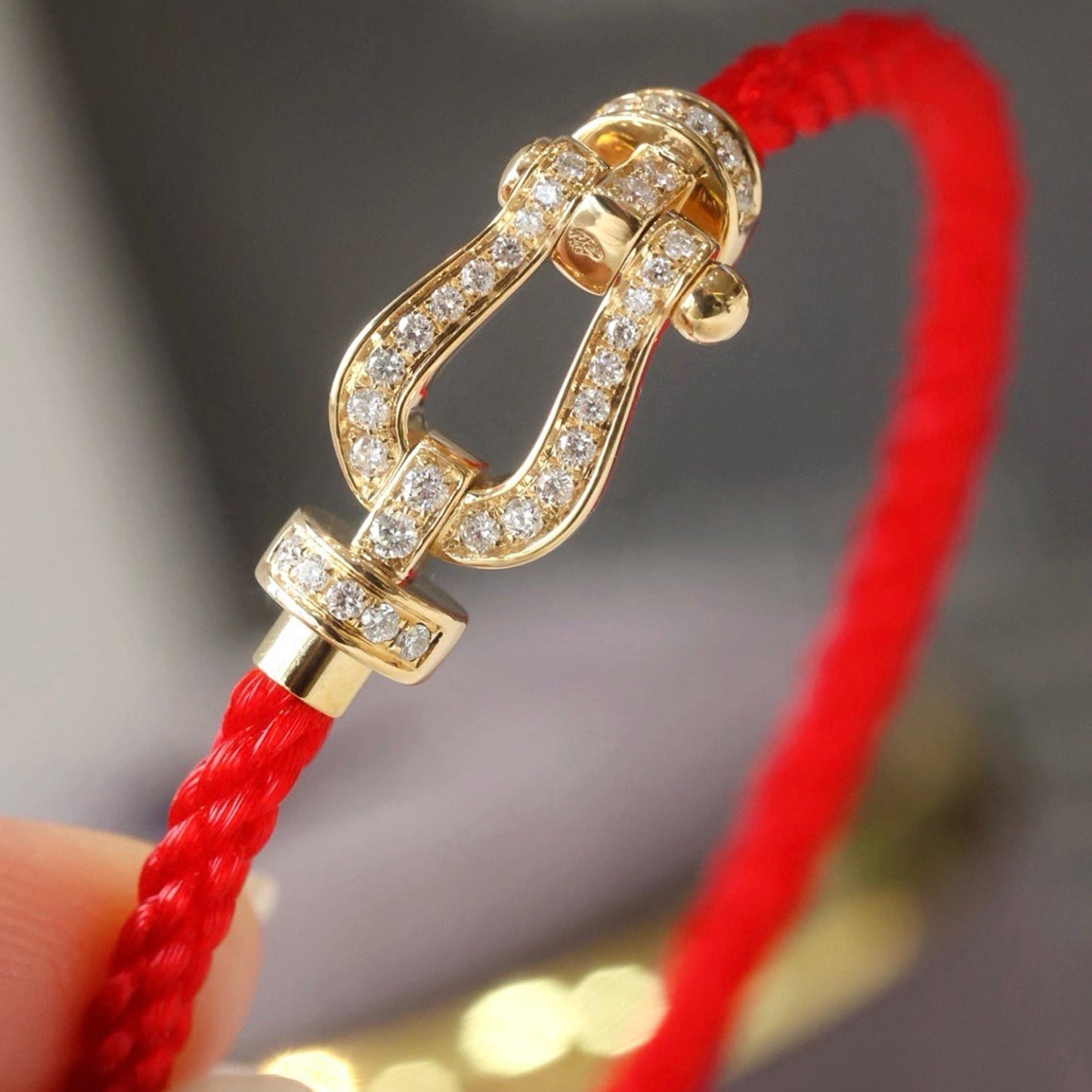 [Lumi Jewels]FORCE LARGE HORSESHOE FULL DIAMOND BRACELET ROSE GOLD