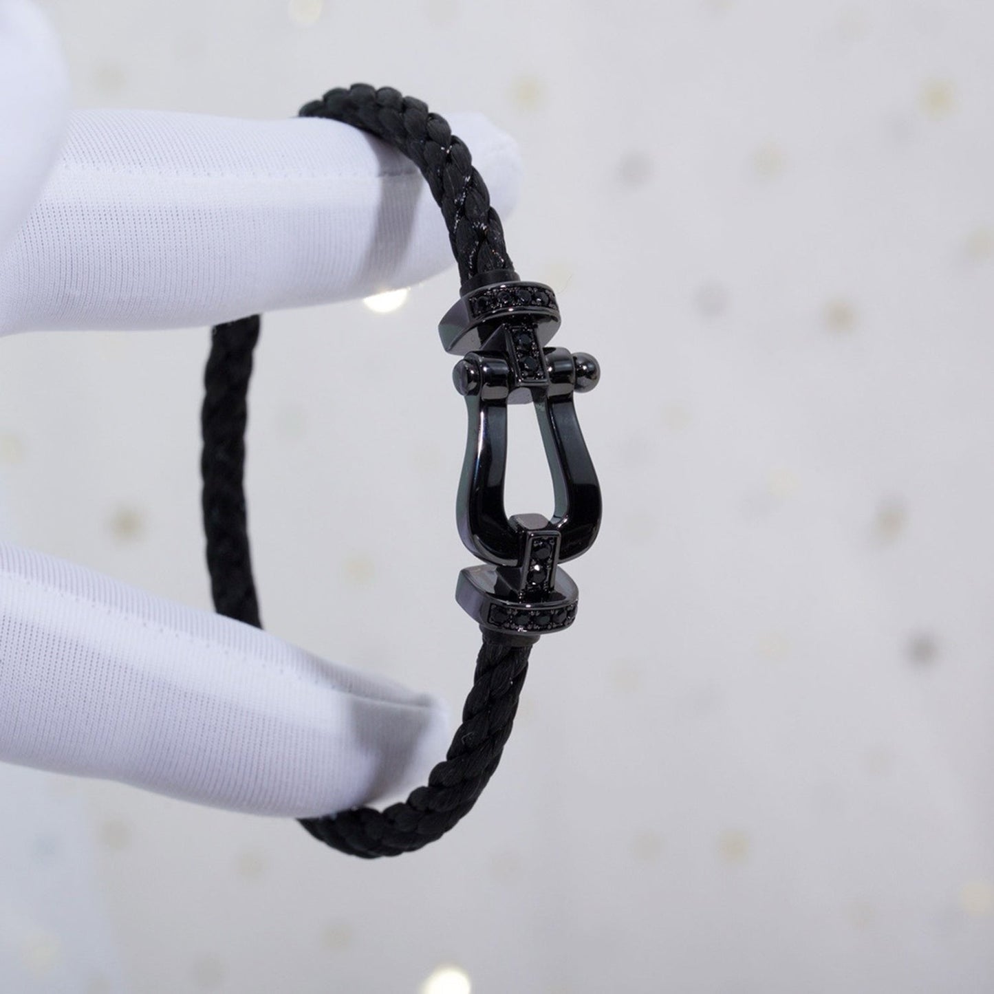 [Lumi Jewels]BRACELET SAMURAI NOIR EN FER À CHEVAL GRANDE SÉRIE FORCE