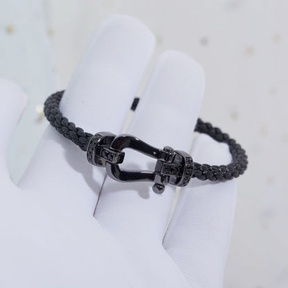 [Lumi Jewels]BRACELET SAMURAI NOIR EN FER À CHEVAL GRANDE SÉRIE FORCE