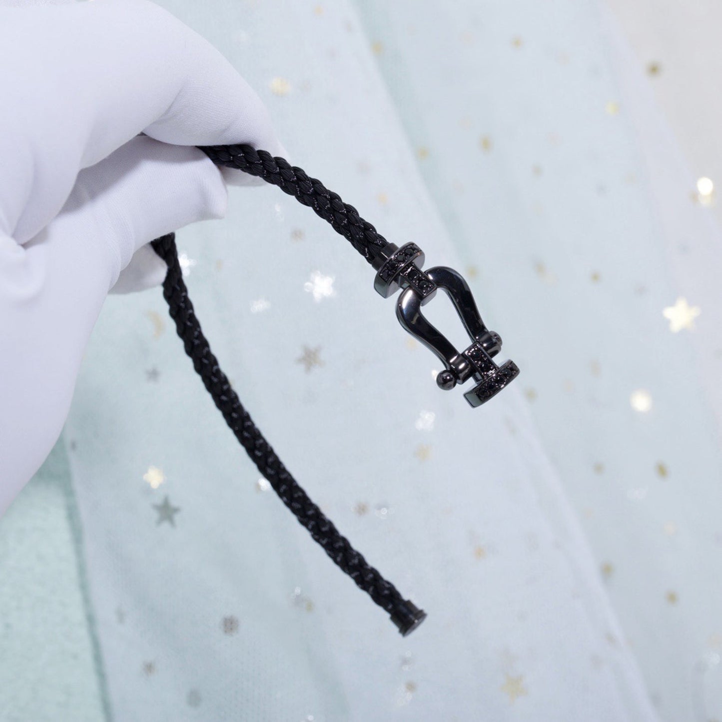 [Lumi Jewels]BRACELET SAMURAI NOIR EN FER À CHEVAL GRANDE SÉRIE FORCE