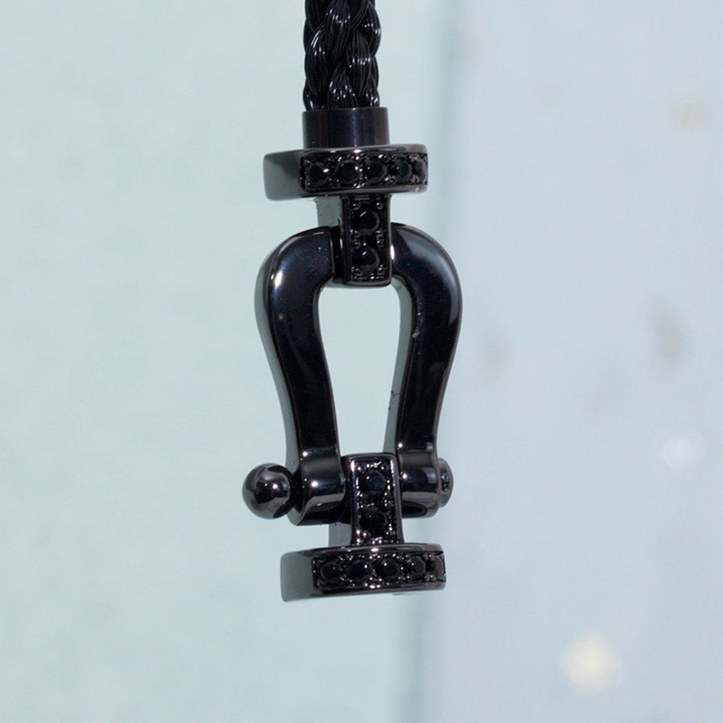 [Lumi Jewels]BRACELET SAMURAI NOIR EN FER À CHEVAL GRANDE SÉRIE FORCE
