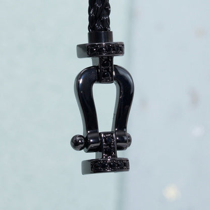 [Lumi Jewels]BRACELET SAMURAI NOIR EN FER À CHEVAL GRANDE SÉRIE FORCE