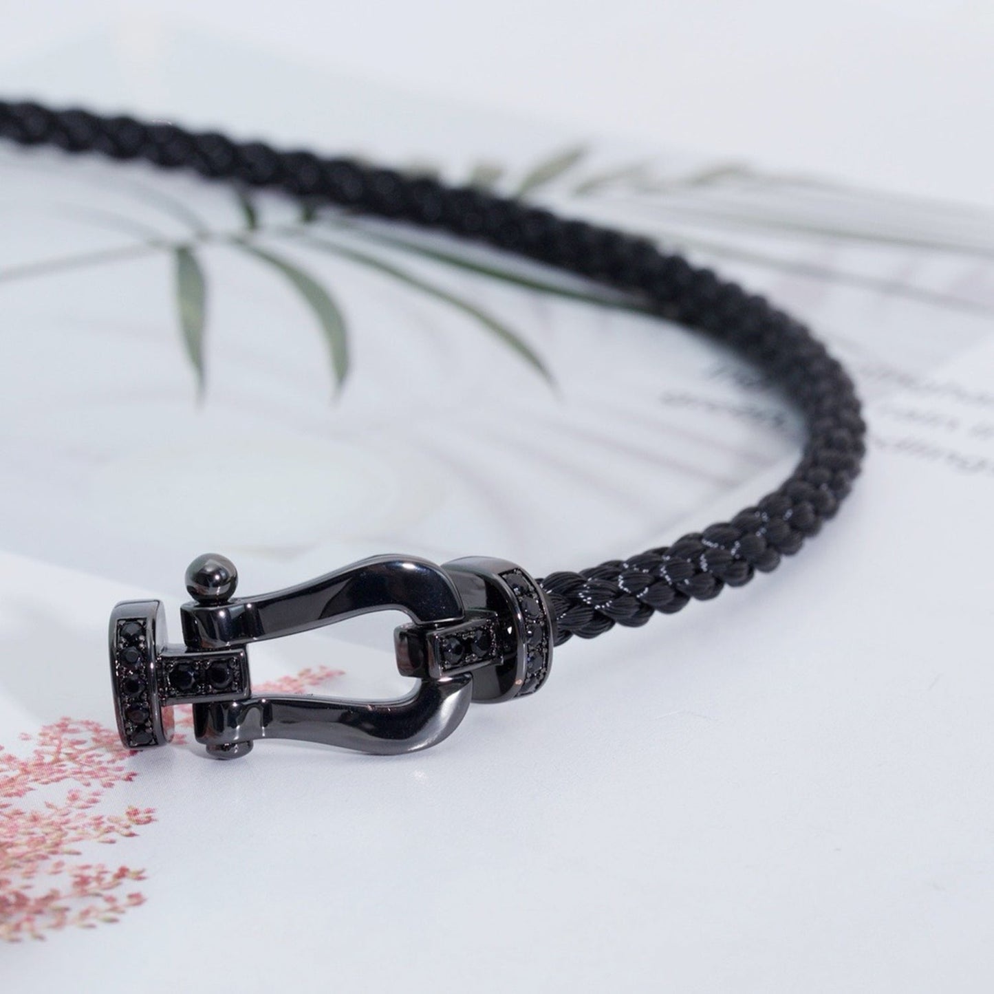 [Lumi Jewels]BRACELET SAMURAI NOIR EN FER À CHEVAL GRANDE SÉRIE FORCE