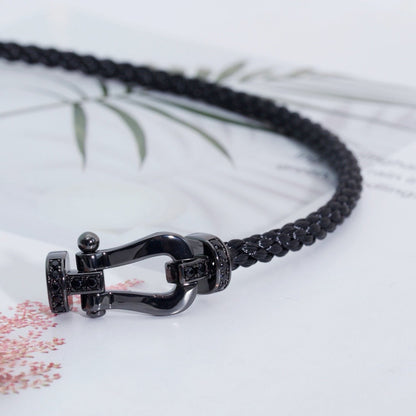 [Lumi Jewels]BRACELET SAMURAI NOIR EN FER À CHEVAL GRANDE SÉRIE FORCE