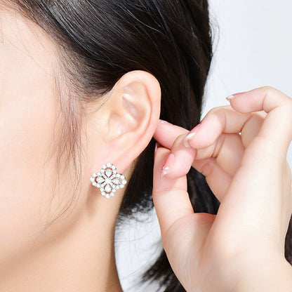 [Lumi Jewels]BOUCLES D'OREILLES CRÉOLES MOTIF COMPLET DIAMANT 16MM